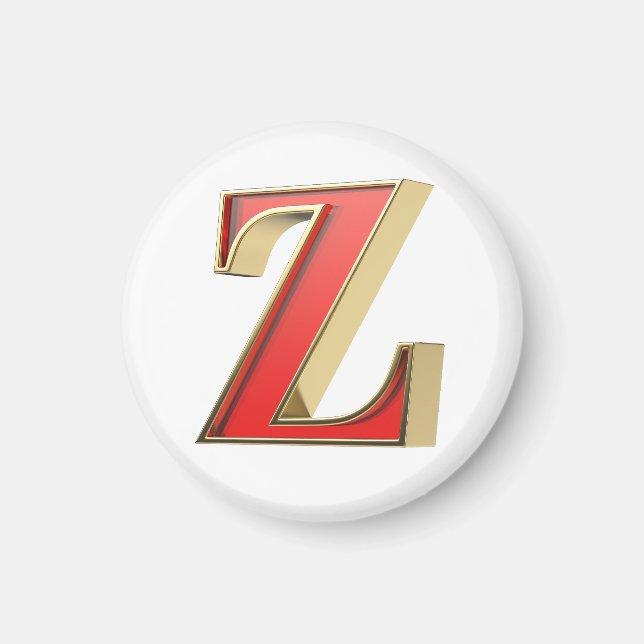 Imán Letra roja de vidrio Z (Frente)