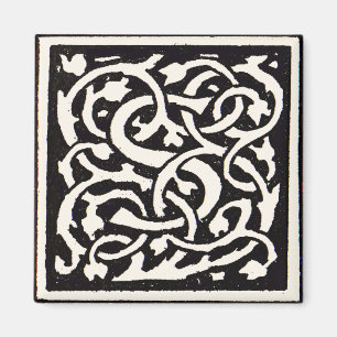 Imán Letra S Art Nouveau Monograma Vintage
