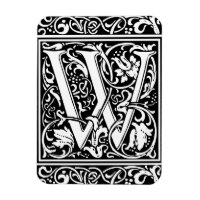 Letra W Monograma Medieval Arte Nouveau