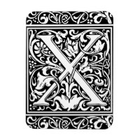 Letra X Monograma Medieval Arte Nouveau