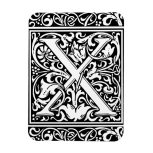 Imán Letra X Monograma Medieval Arte Nouveau