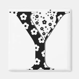 Imán Letra Y del patrón de flor