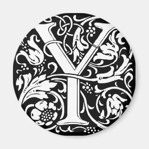 Imán Letra Y Monograma Medieval Arte Nouveau
