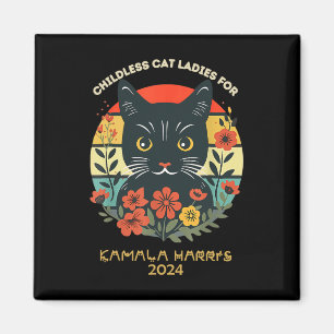 Imán Letras de gato para gato sin hijos vintage