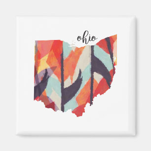 Imán Letras de la mano de la silueta de Ohio
