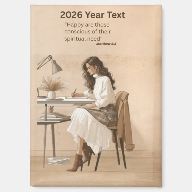 Imán Letras de texto del año 2026 (Anverso)