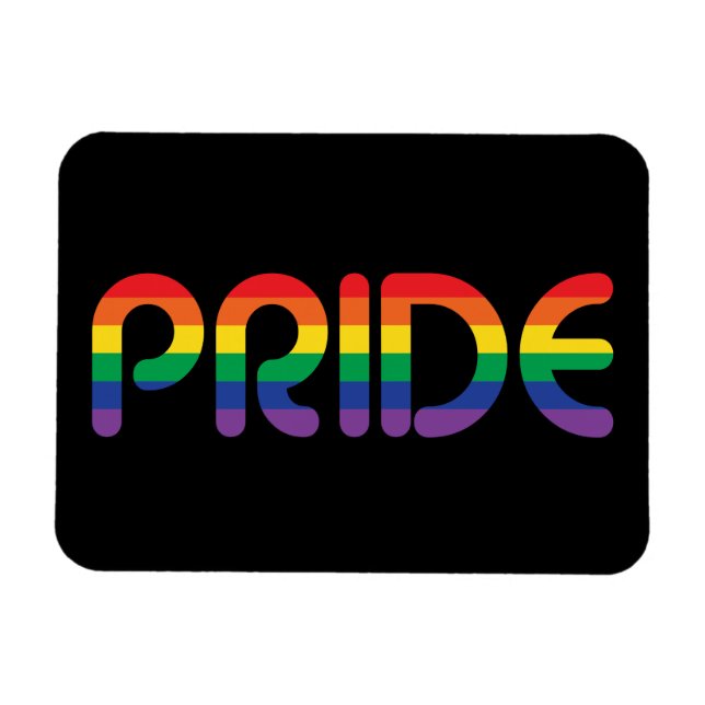 Imán Letras en globo del Orgullo Arcoiris (Horizontal)