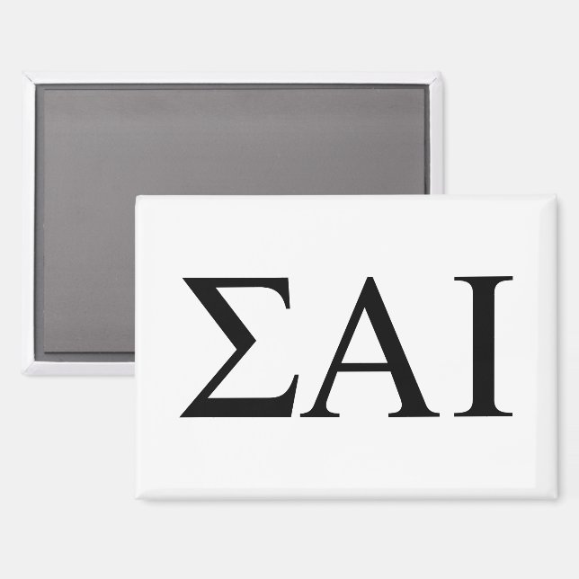 Imán Letras griegas de Sigma Alpha Iota (Anverso/Reverso)