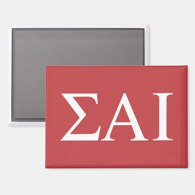 Imán Letras griegas de Sigma Alpha Iota (Anverso/Reverso)