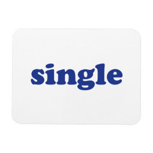 Imán letras "single" azules blancas