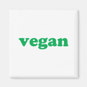 Imán letras verdes "veganas", fondo blanco