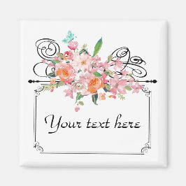 Imán Letrero colgante floral Victoriano boda