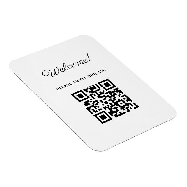 Imán Letrero de bienvenida WIFI con código QR  (Lado Derecho)