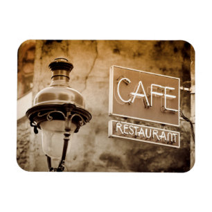 Imán Letrero de café sepia, París, Francia