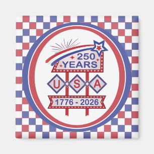 Imán Letrero de marquesina del 250 aniversario Retro US