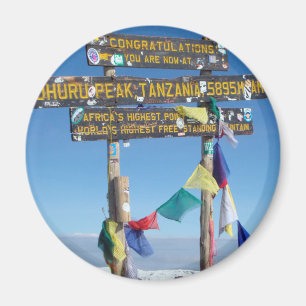 Imán Letrero en la cima del Kilimanjaro Kenia