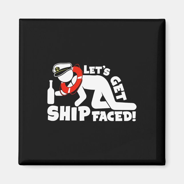 Imán Lets Get Ship Facture - vacaciones de cruceros fam (Frente)