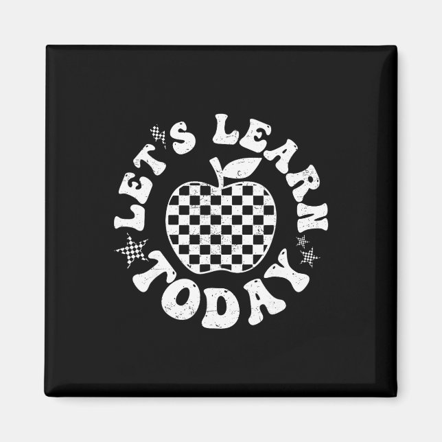 Imán Let's Learn Today Checkered Apple Ck To School Tea (Frente)