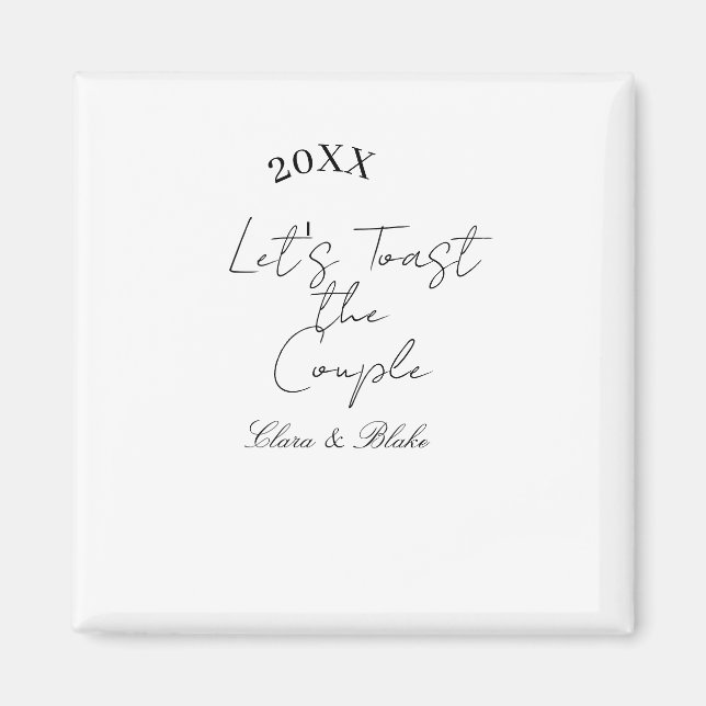 Imán Let's toast the couple engagement wedding party ye (Frente)