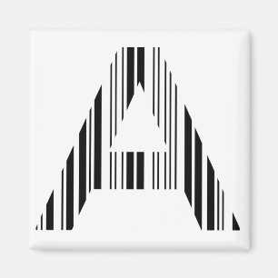 Imán LETTER A BAR CODE First Initial Barcode Pattern