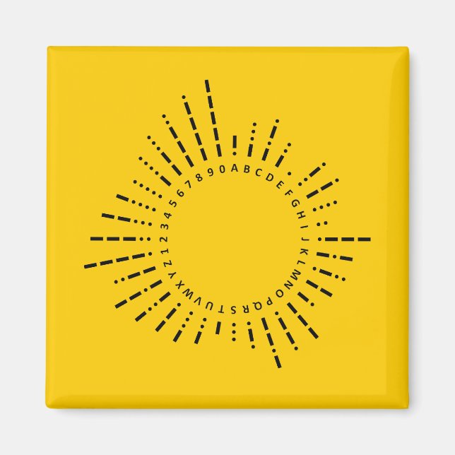 Imán Letters & Numbers in Morse Code – Chart Yellow (Frente)