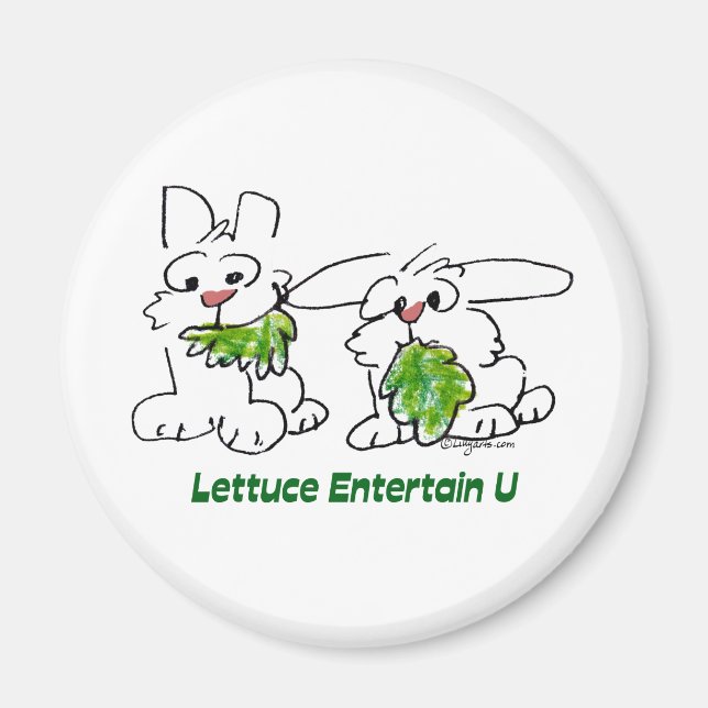 Imán Lettuce Entertain U Personalizado Rabbits (Frente)