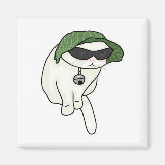 Imán Lettuce hat cat meme
