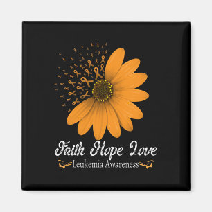 Imán Leukemia Faith Hope Love Naranja Ribbon Cance sang