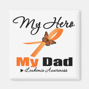 Imán Leukemia Ribbon My HERO My Dad