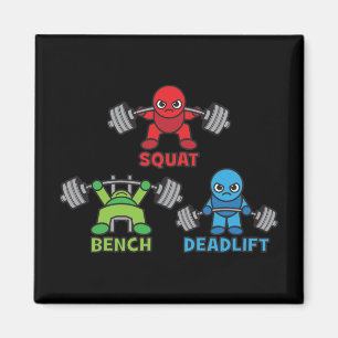 Imán Levantamiento de pesas Kawaii - Cuadrado, Prensa d