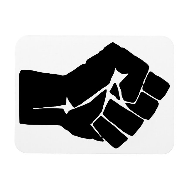 Imán Levantan puño negro - Protesta de resistencia (Horizontal)