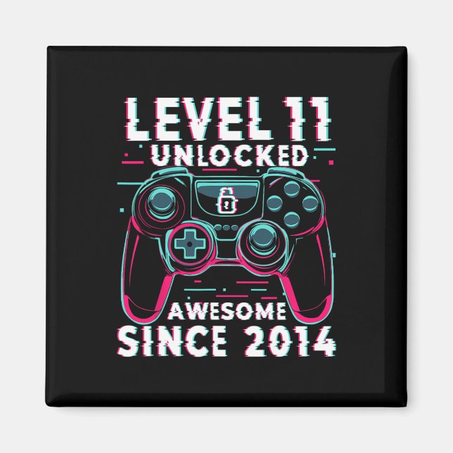 Imán Level 11 Unlocked Video Game 11th Birthday Gamer B (Frente)
