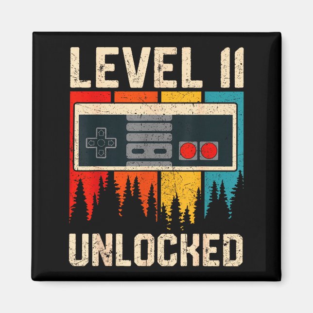 Imán Level 11 Unlocked Video Game Controller Birthday M (Frente)