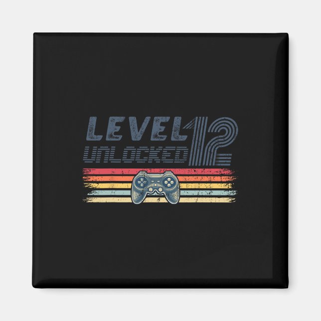 Imán Level 12 Unlocked Video Game 12th Birthday Gamer B (Frente)