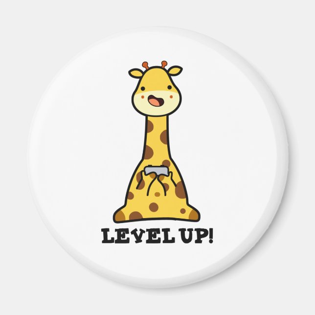 Imán Level Up Funny Giraffe Pun (Frente)