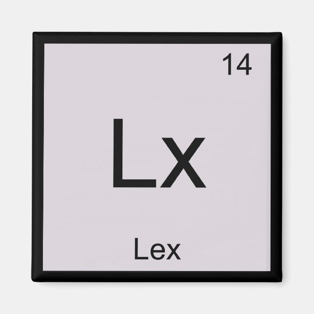 Imán Lex Name Elemento Química Tabla periódica (Frente)