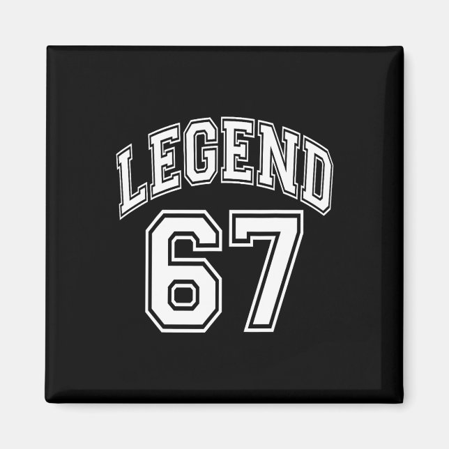 Imán Leyenda 67 Número Equipo Varsity - Cumpleaños 67 y (Frente)