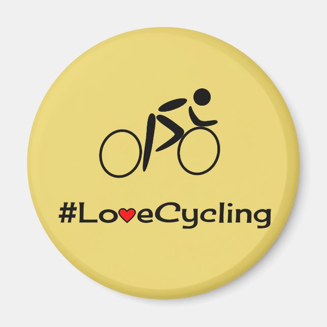 Imán Leyenda de ciclismo de amor amarilla (Frente)