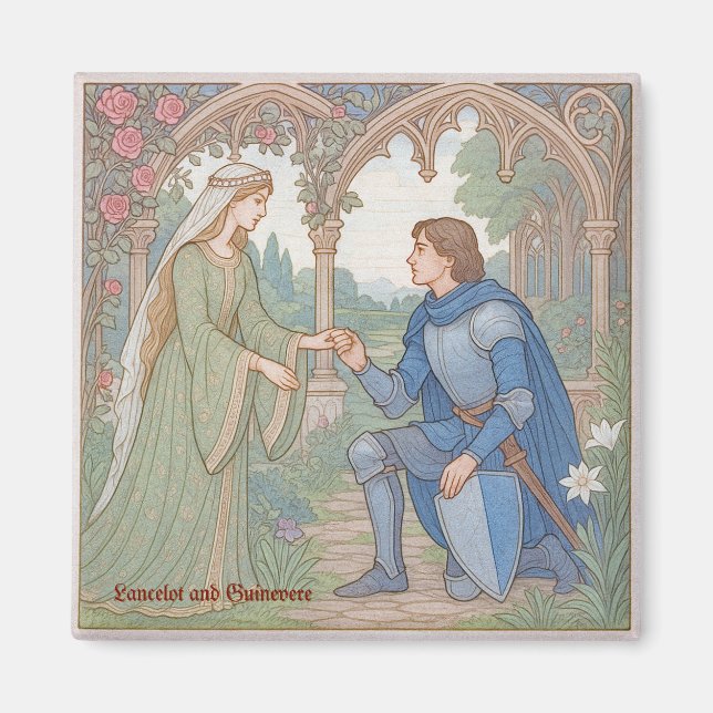Imán Leyenda de Lancelot y Guinevere (Frente)