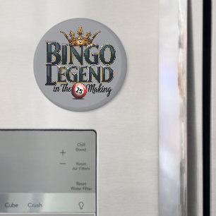 Imán Leyenda del Bingo Coronada en Tipografía Retro Dor
