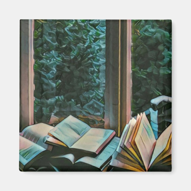 Imán Leyendo regalo de arte (Frente)