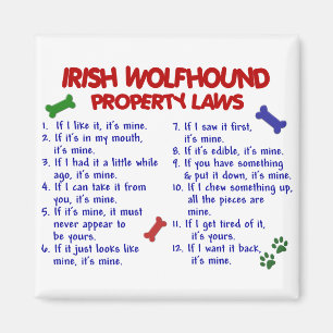 Imán Leyes 2 de la propiedad del WOLFHOUND IRLANDÉS