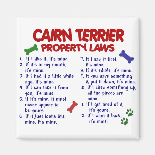 Imán Leyes de propiedad de CAIRN TERRIER 2 (Frente)
