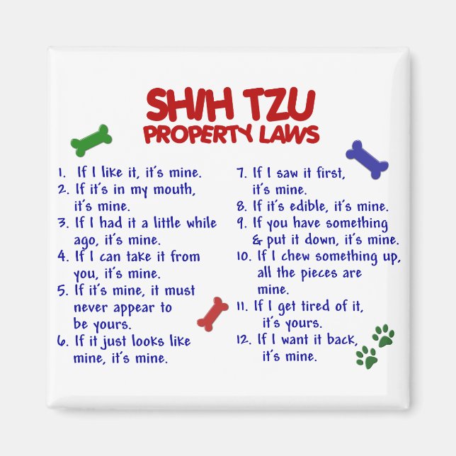 Imán Leyes de propiedad SHIH TZU 2 (Frente)