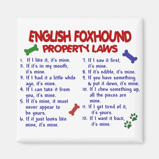 Imán Leyes FOXHOUND de propiedad en INGLÉS 2 (Frente)