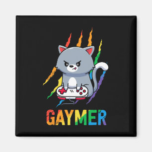 Imán Lgbt Cat Pride Shirt Rainbow Video Game Aovers Gif