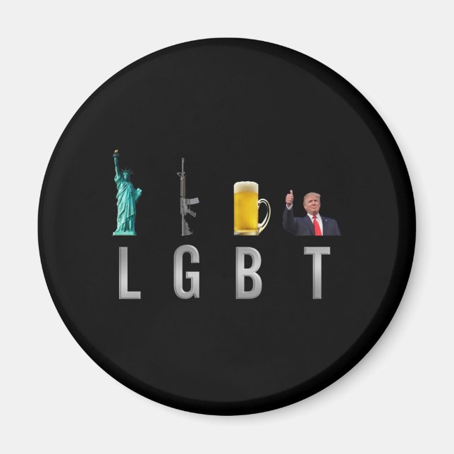 Imán LGBT - Cerveza de armas de libertad Trump 6 (Frente)