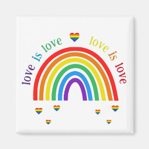 Imán LGBT - Corazones de Arcoíris El amor es amor