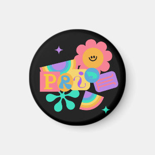 Imán LGBT+orgullo. Amor arcoiris. Amor a los girasoles.