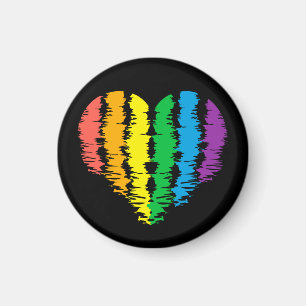 Imán LGBT+orgullo. Arcoiris cardíaco.